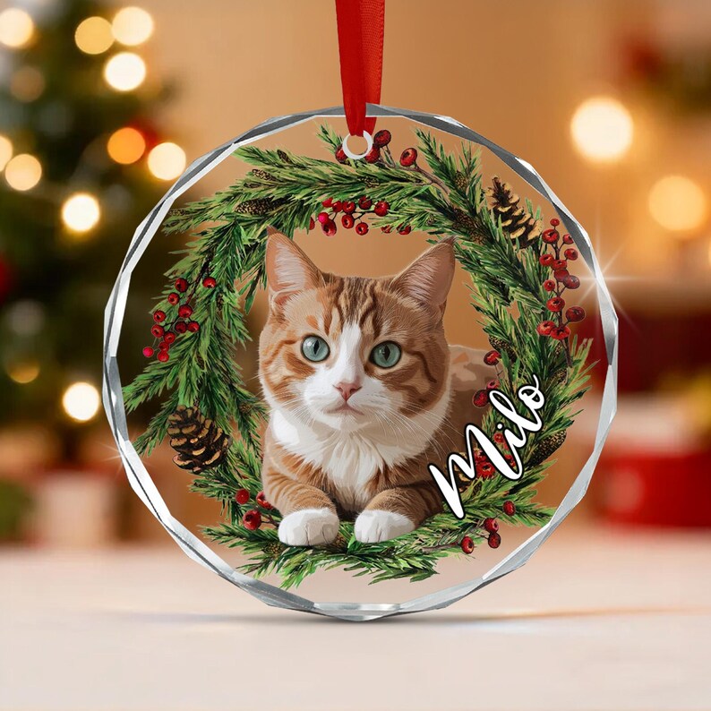 Cat Photo Personalized Portrait Ornament