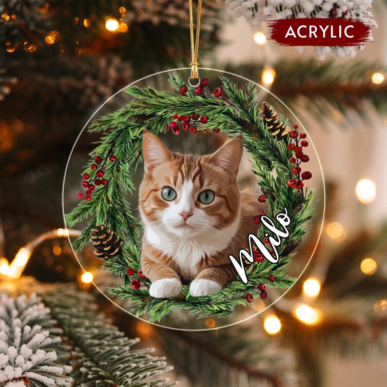 Cat Photo Personalized Portrait Ornament