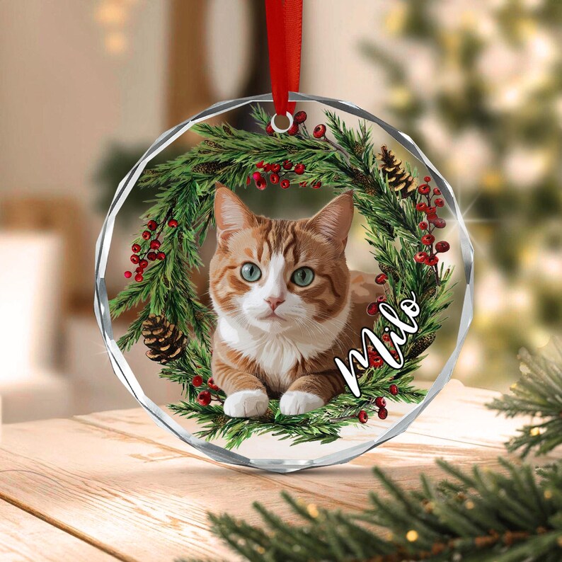 Cat Photo Personalized Portrait Ornament
