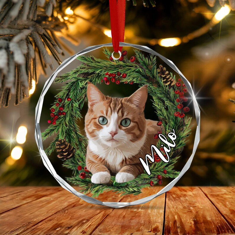 Cat Photo Personalized Portrait Ornament