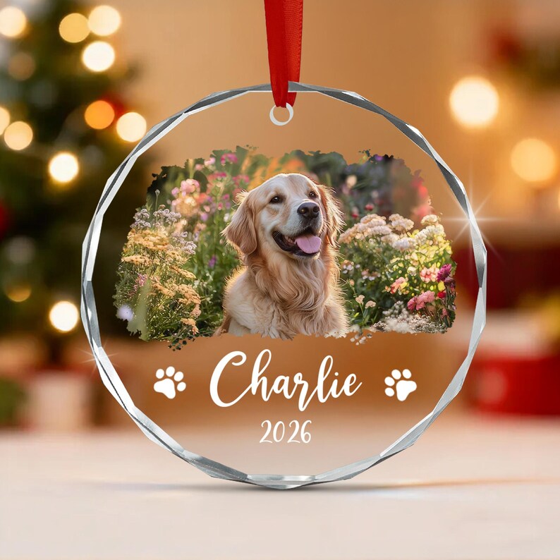 Custom Dog Photo Pet Christmas Ornament