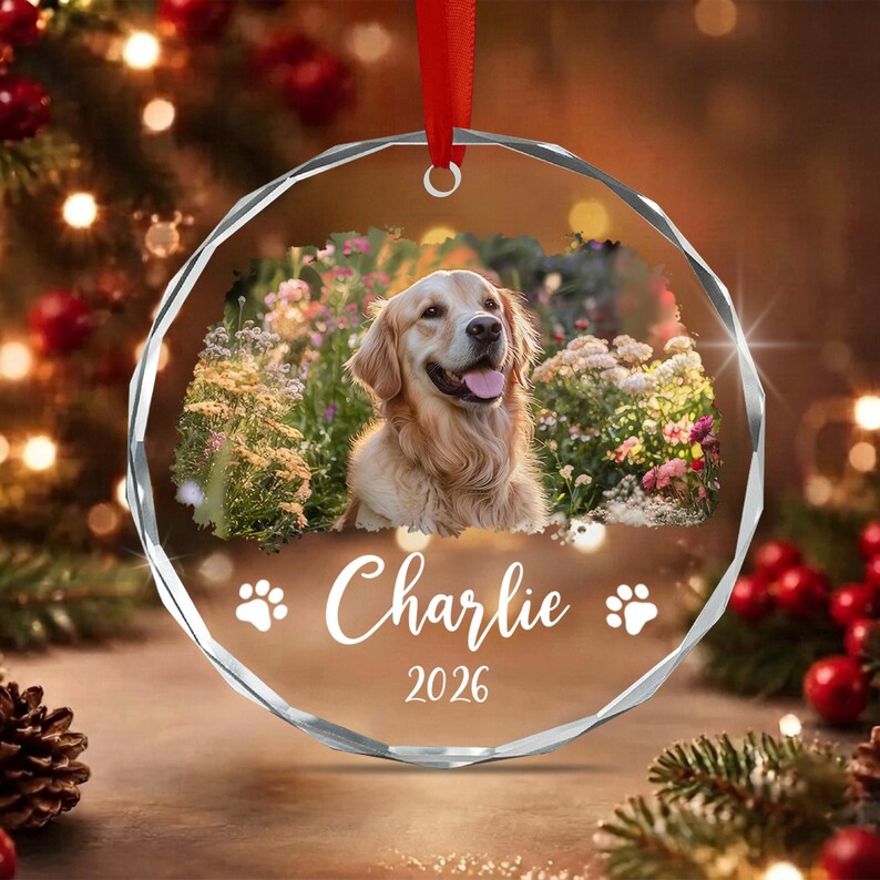 Custom Dog Photo Pet Christmas Ornament