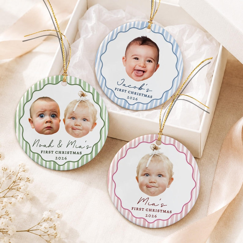 Baby Face First Christmas Ornament