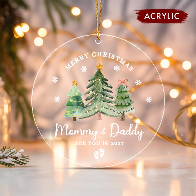 Promoted to Mom & Dad Announcement Ornament