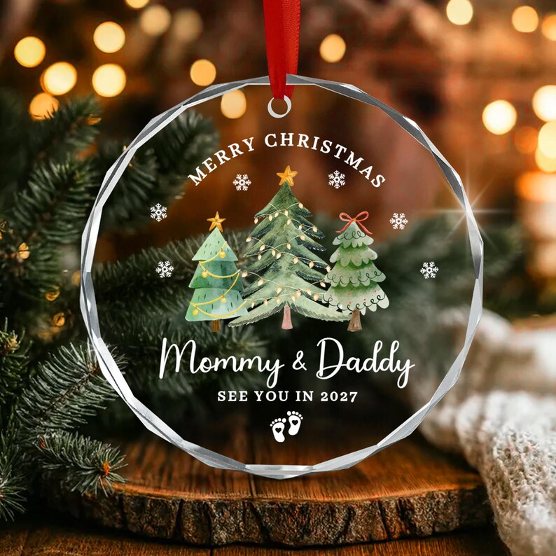 Promoted to Mom & Dad Announcement Ornament