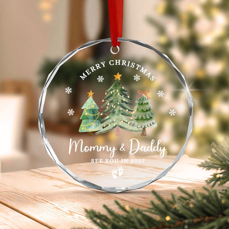 Promoted to Mom & Dad Announcement Ornament