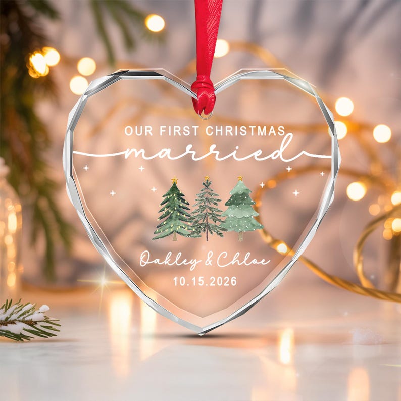 Mr & Mrs Name & Year Christmas Ornament