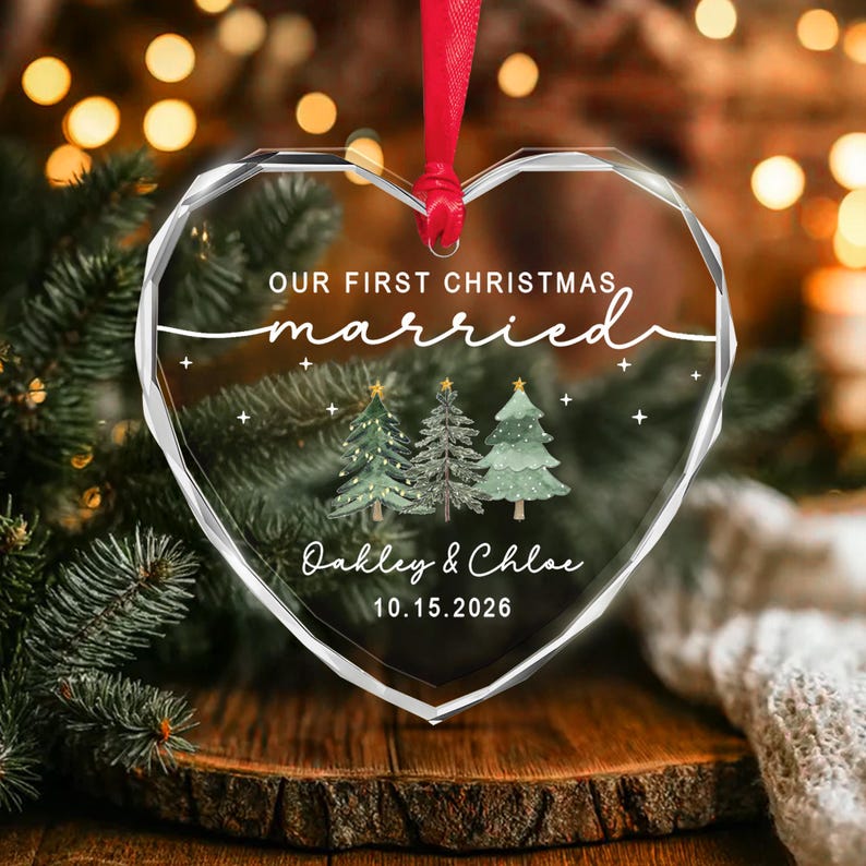 Mr & Mrs Name & Year Christmas Ornament