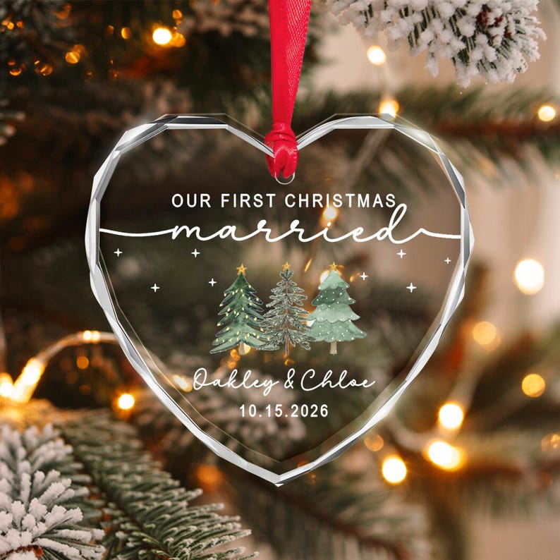 Mr & Mrs Name & Year Christmas Ornament