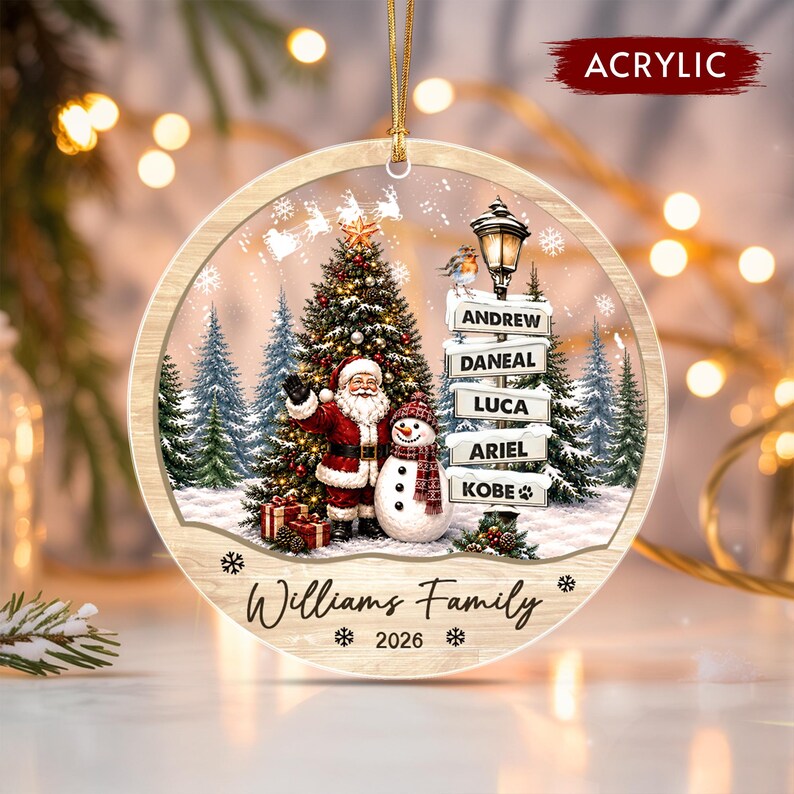 Family & Pet Members Signpost Ornament