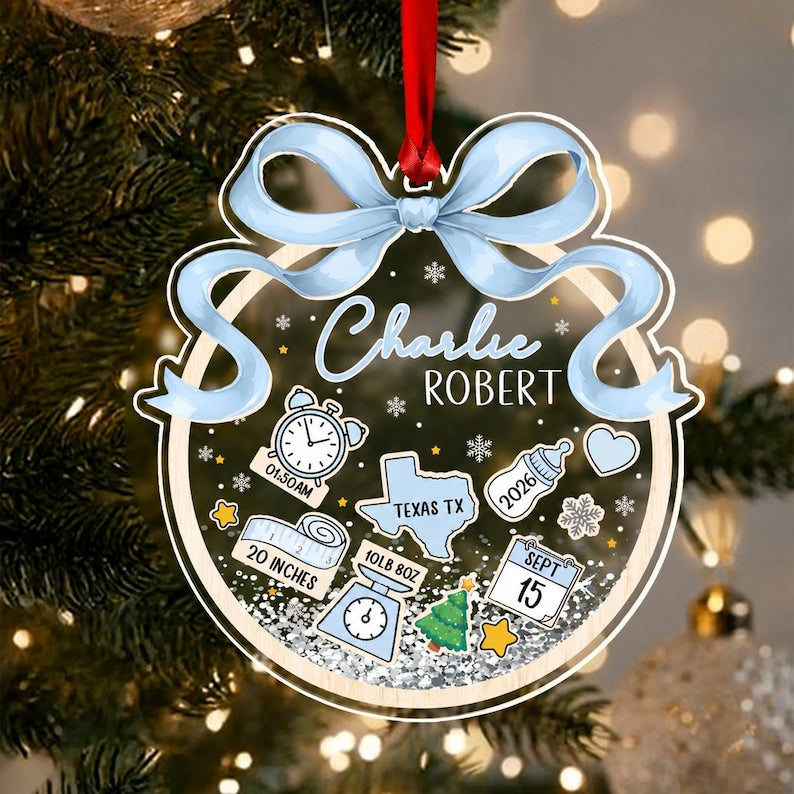Baby Boy First Christmas Name Ornament 2025