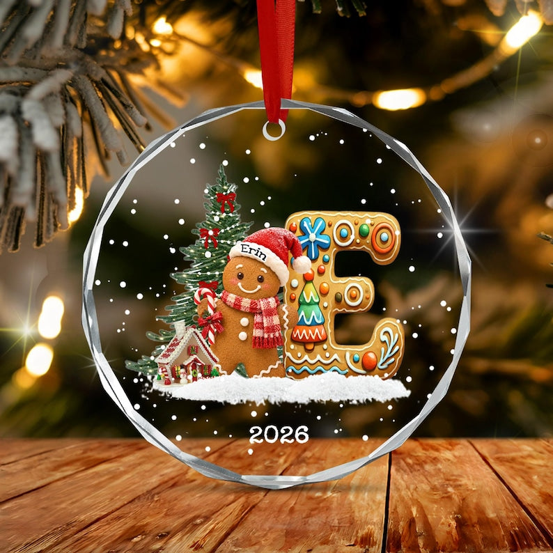 Gingerbread Alphabet Family Name Ornament