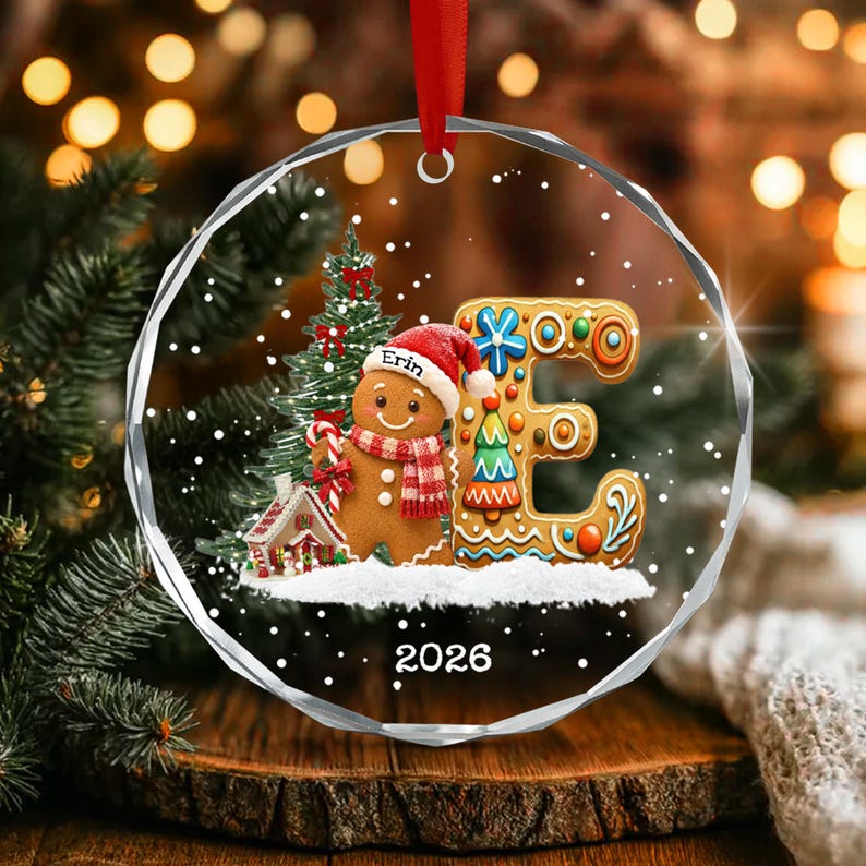 Gingerbread Alphabet Family Name Ornament