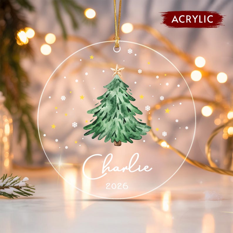 Kid Name Christmas Tree Ornament 2026