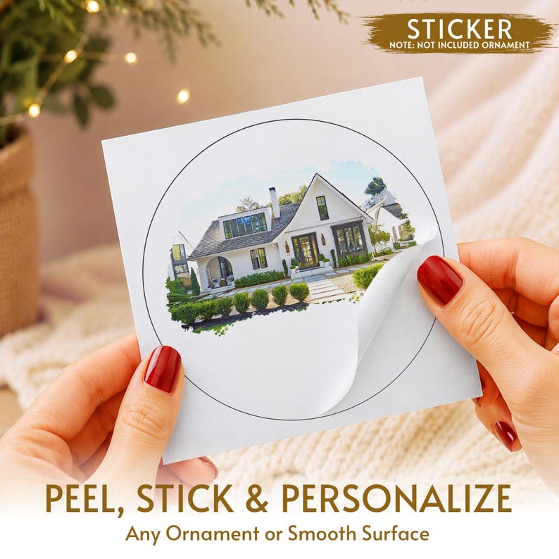 Watercolor House Address Ornament