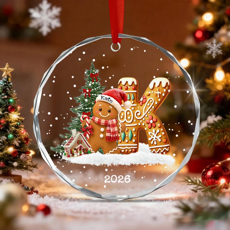 Gingerbread Alphabet Family Name Ornament
