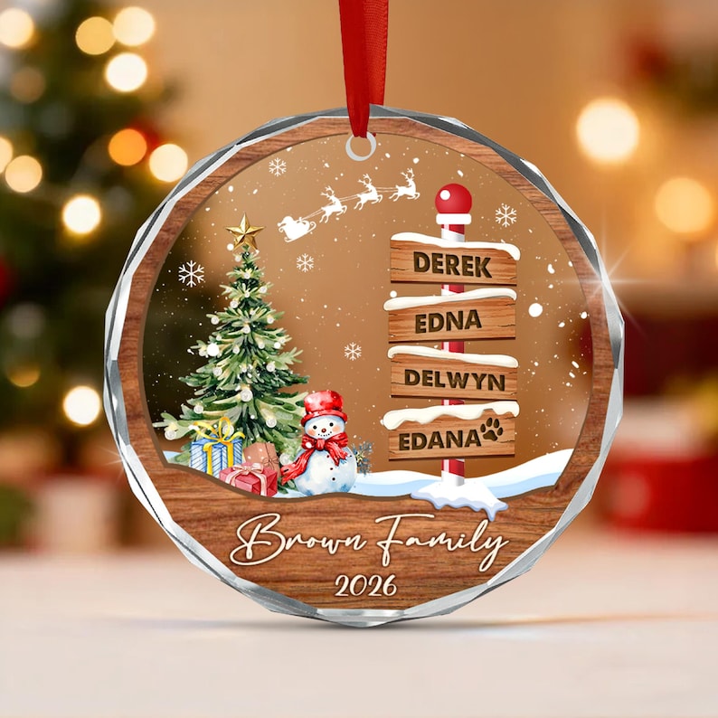 Family Names Winter Scene Ornament