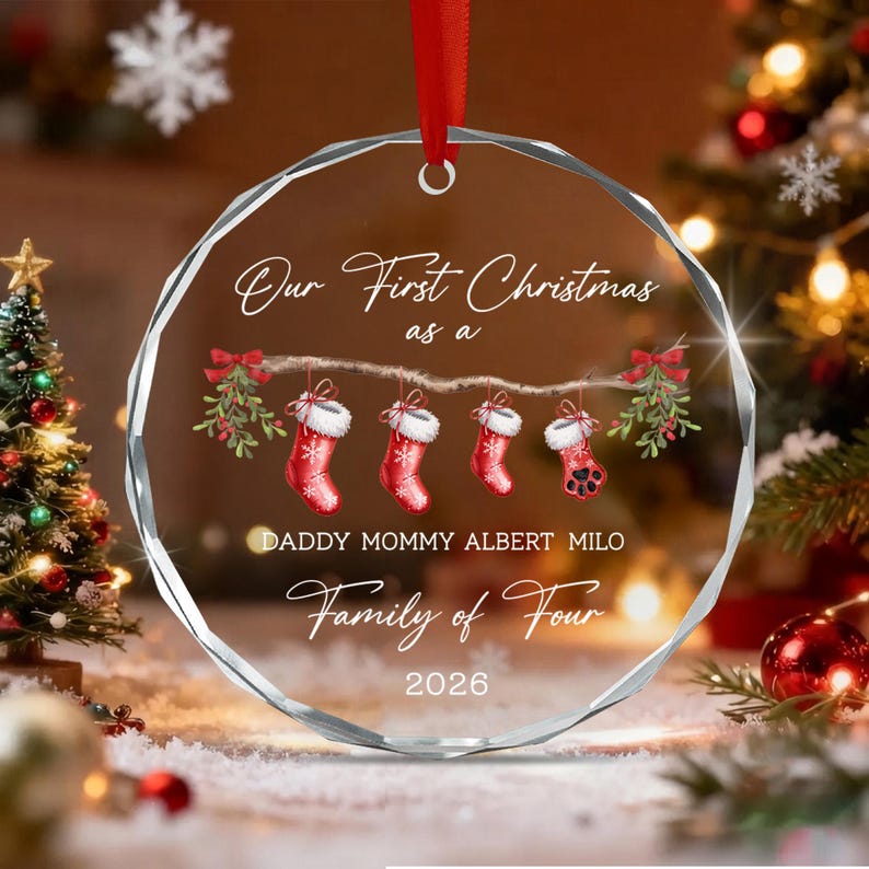 Family of 4 Baby's First Christmas Ornament