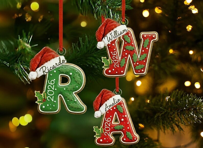 Gingerbread Alphabet Kid's Name Ornament