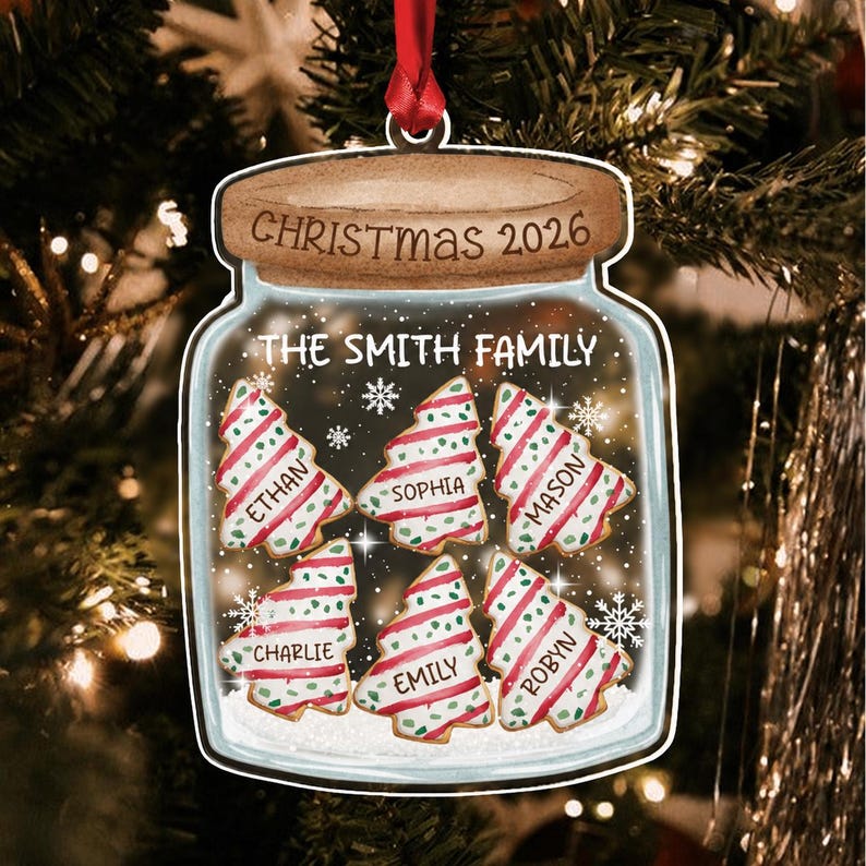 Family Names Christmas Jar Ornament 2026