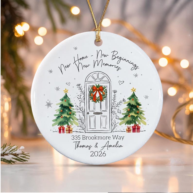 Personalized New Home Ceramic Ornament