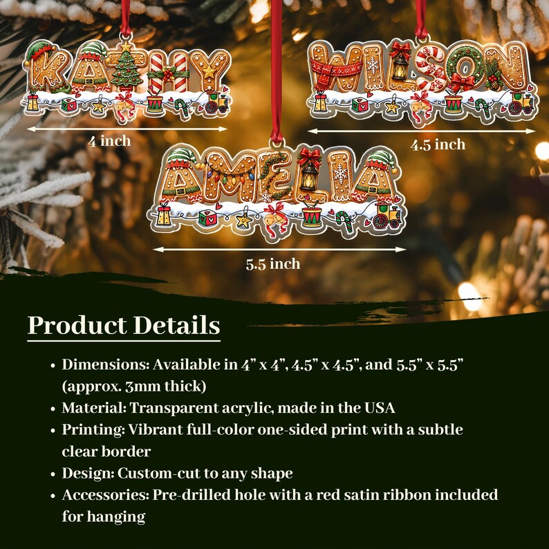 Personalized Gingerbread Alphabet Ornament