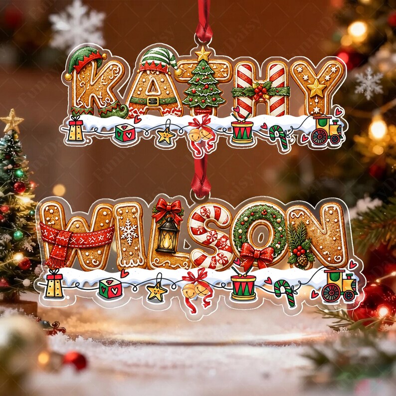 Personalized Gingerbread Alphabet Ornament