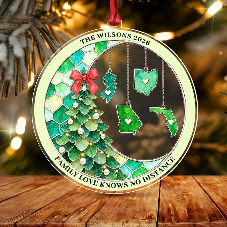 Love Knows No Distance Acrylic Ornament