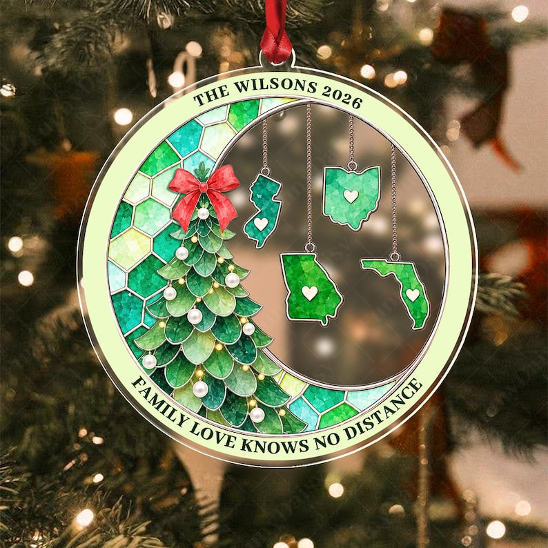 Love Knows No Distance Acrylic Ornament