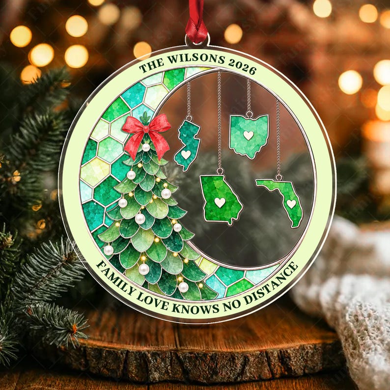 Love Knows No Distance Acrylic Ornament