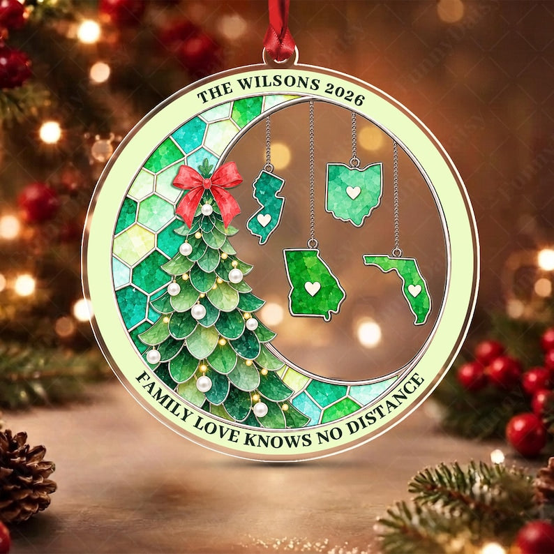 Love Knows No Distance Acrylic Ornament