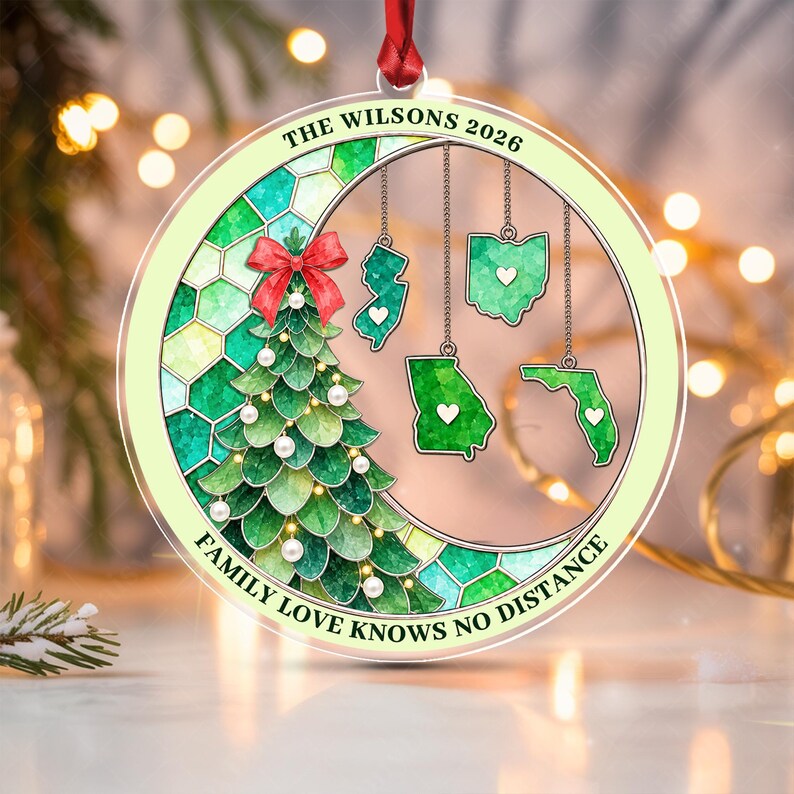 Love Knows No Distance Acrylic Ornament