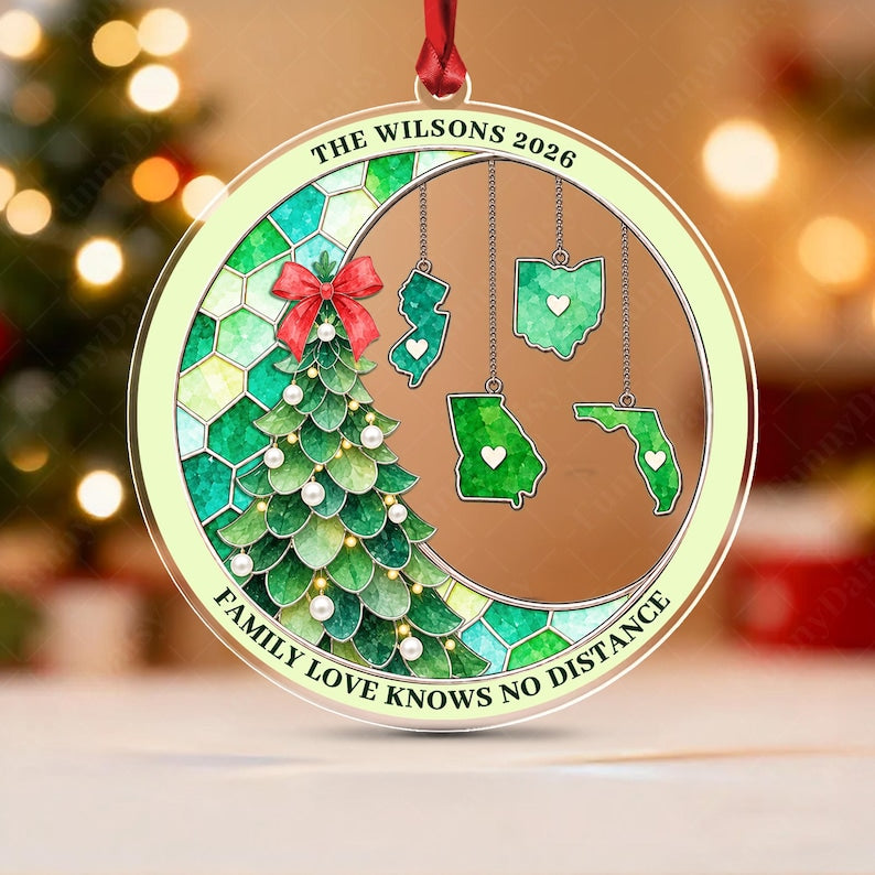 Love Knows No Distance Acrylic Ornament
