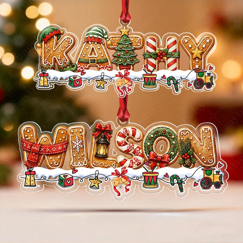 Personalized Gingerbread Alphabet Ornament