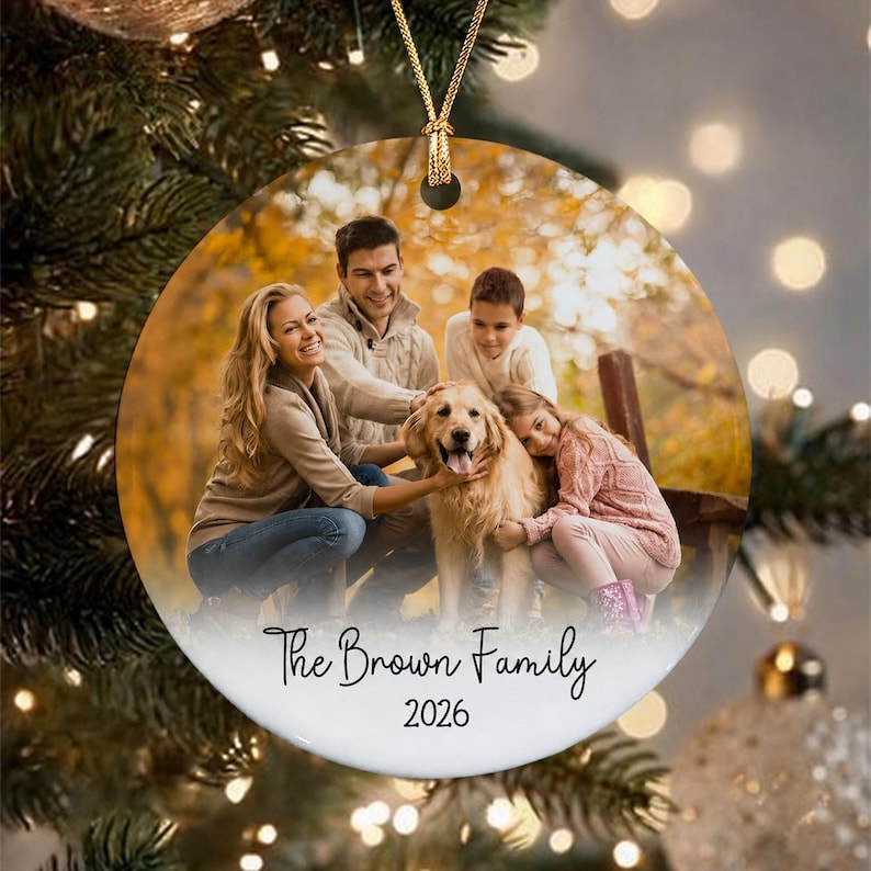 Custom Family Photo Ceramic Ornament