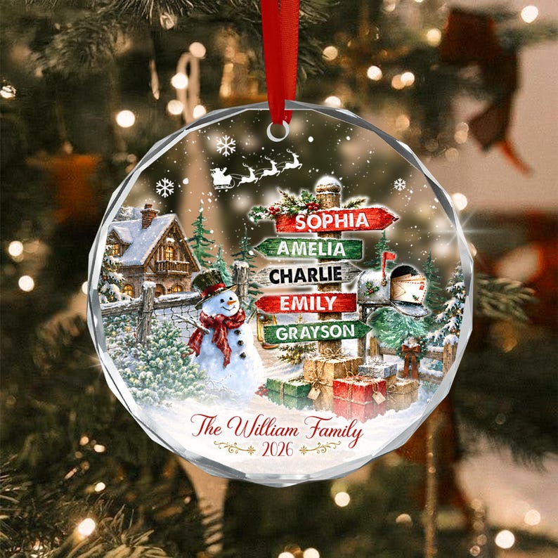 Winter Signpost Family Member Name Ornament