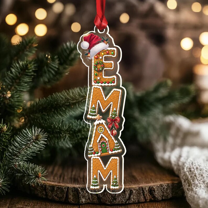 Christmas Gingerbread Letter Name Ornament