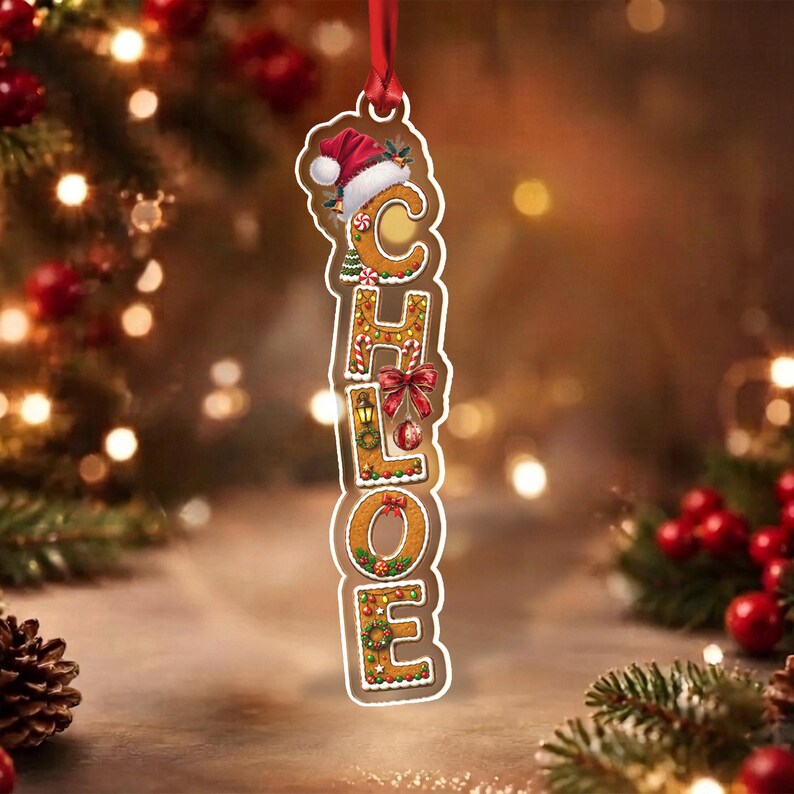 Christmas Gingerbread Letter Name Ornament