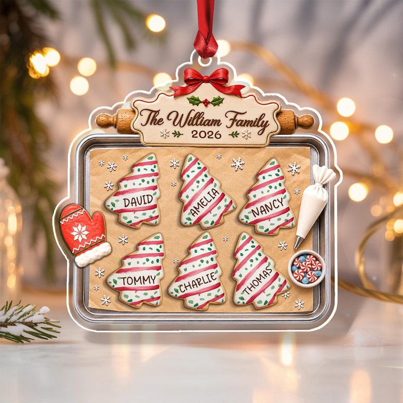 Gingerbread Family Name Christmas Ornament