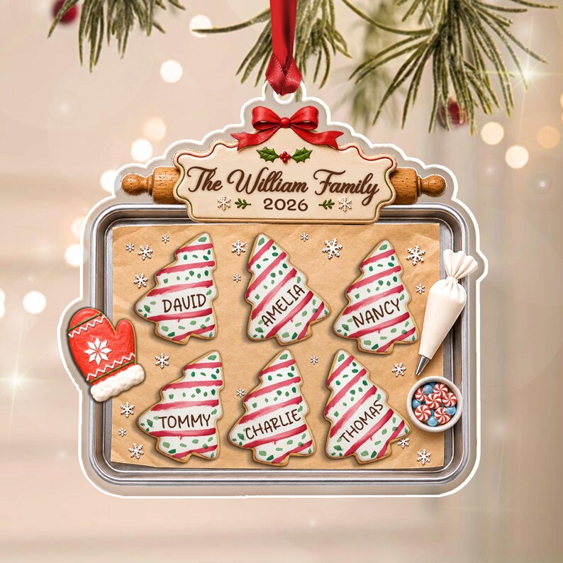 Gingerbread Family Name Christmas Ornament