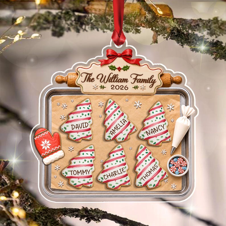 Gingerbread Family Name Christmas Ornament