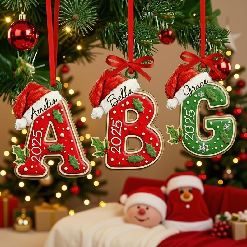 Gingerbread Letters Custom Initial Ornament