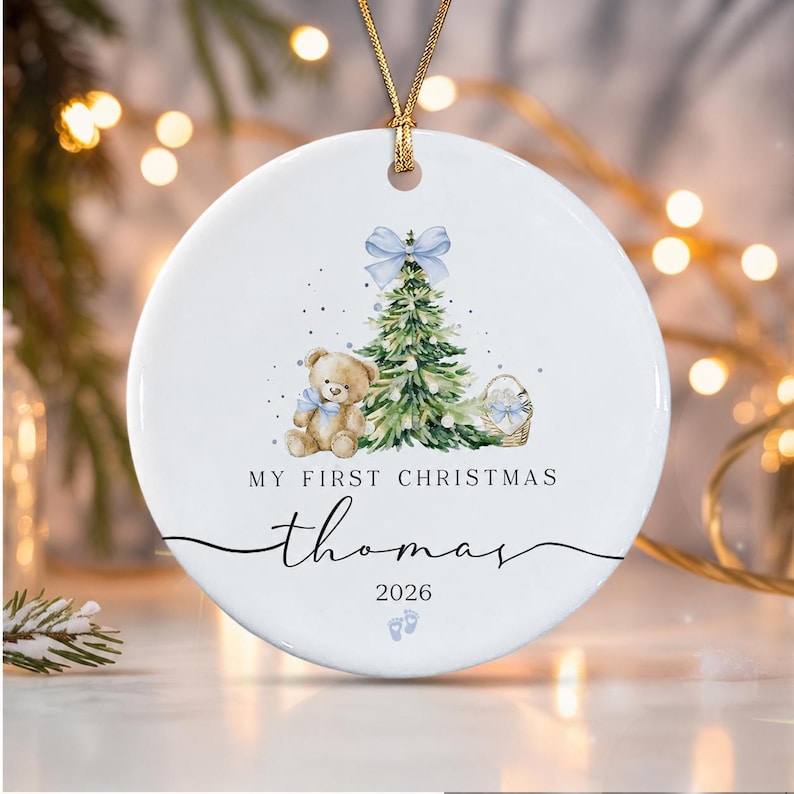 Baby Boy Name First Christmas Ornament