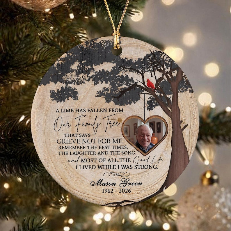 Cardinal Memorial Photo Ornament