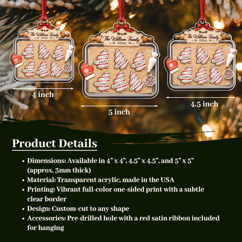 Gingerbread Family Name Christmas Ornament