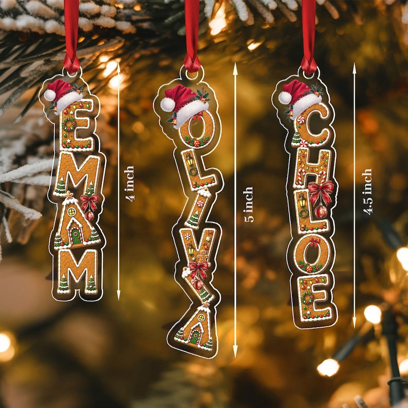 Christmas Gingerbread Letter Name Ornament