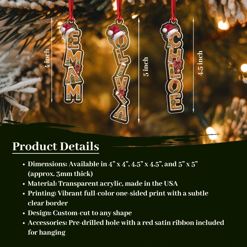 Christmas Gingerbread Letter Name Ornament