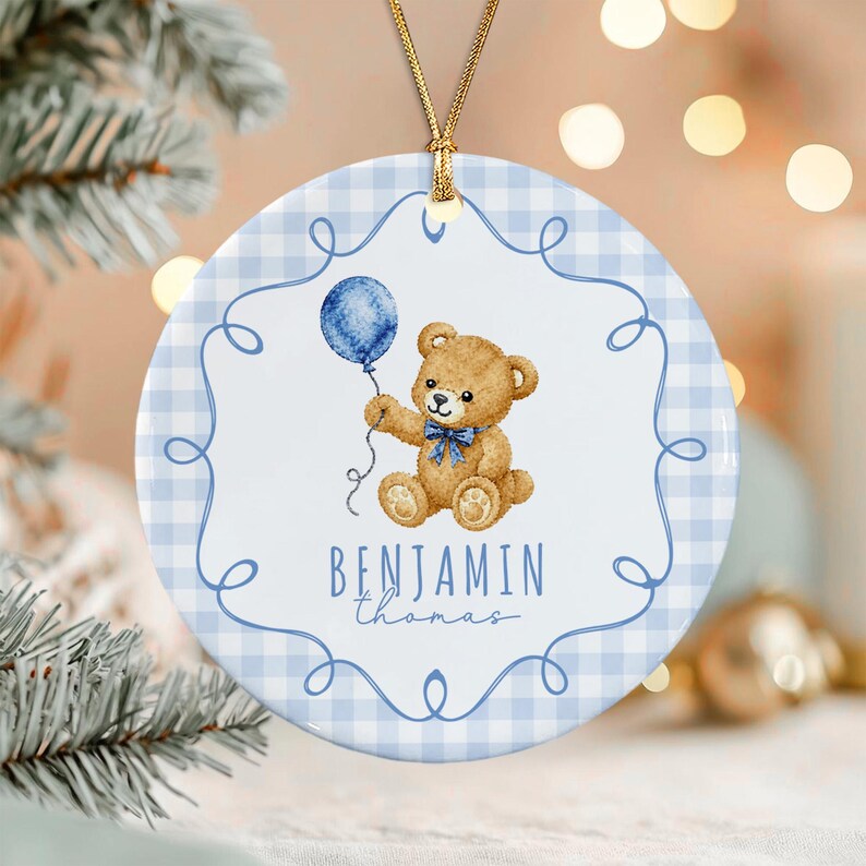 Baby Shower Bear Ceramic Ornament