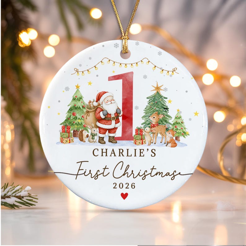 Woodland Baby Ceramic Christmas Ornament