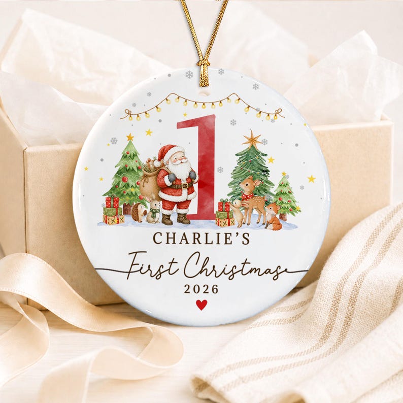 Woodland Baby Ceramic Christmas Ornament